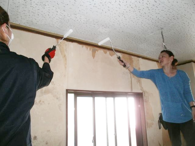天井塗装　壁紙貼替え　リフォーム　戸建て